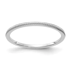 1.2mm 14k White Gold Beaded Stackable Band