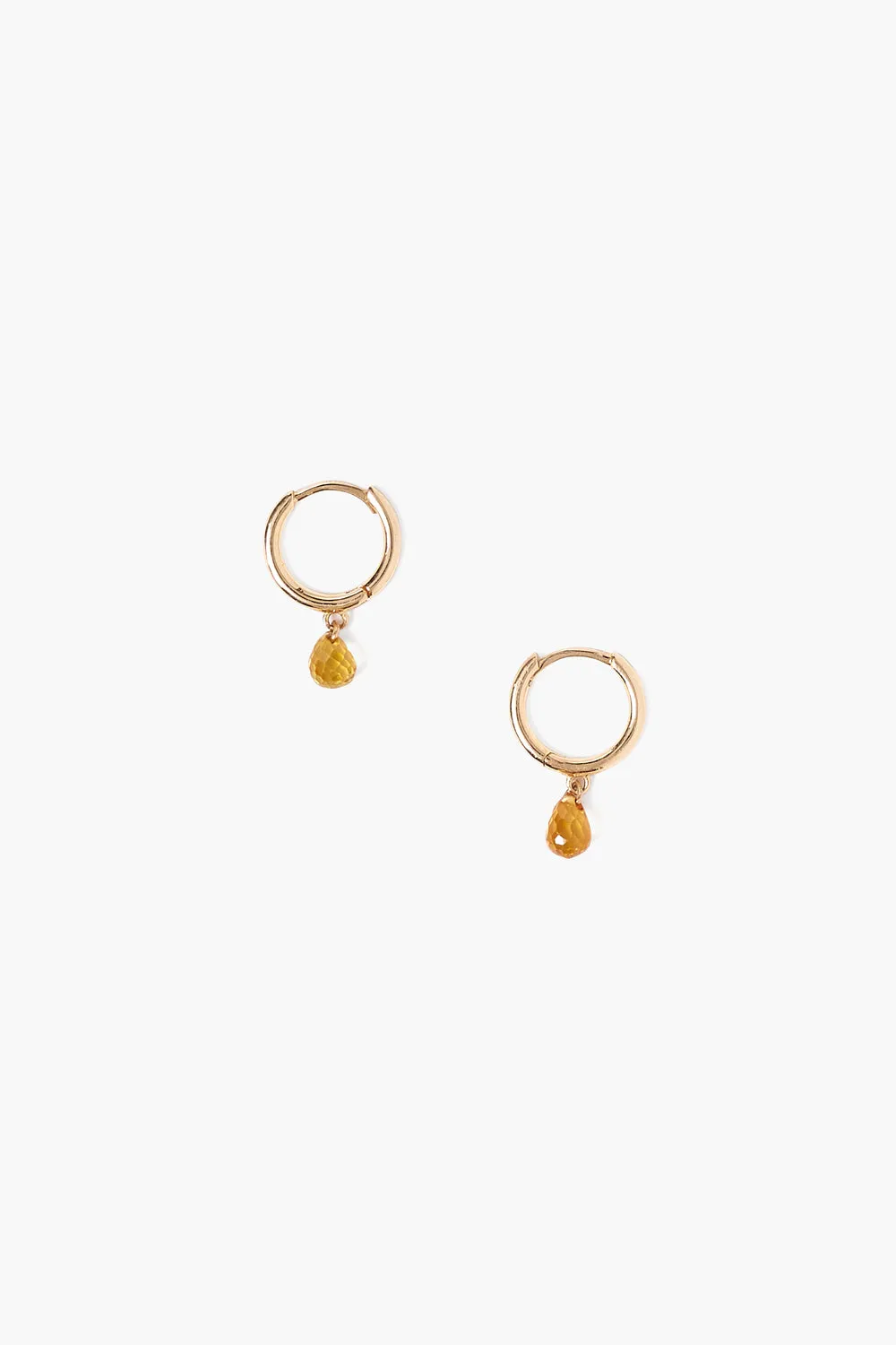 14k Yellow Sapphire Aurora Hoops