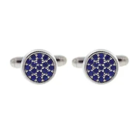 18k White Gold Blue Sapphire Cufflinks Redondo