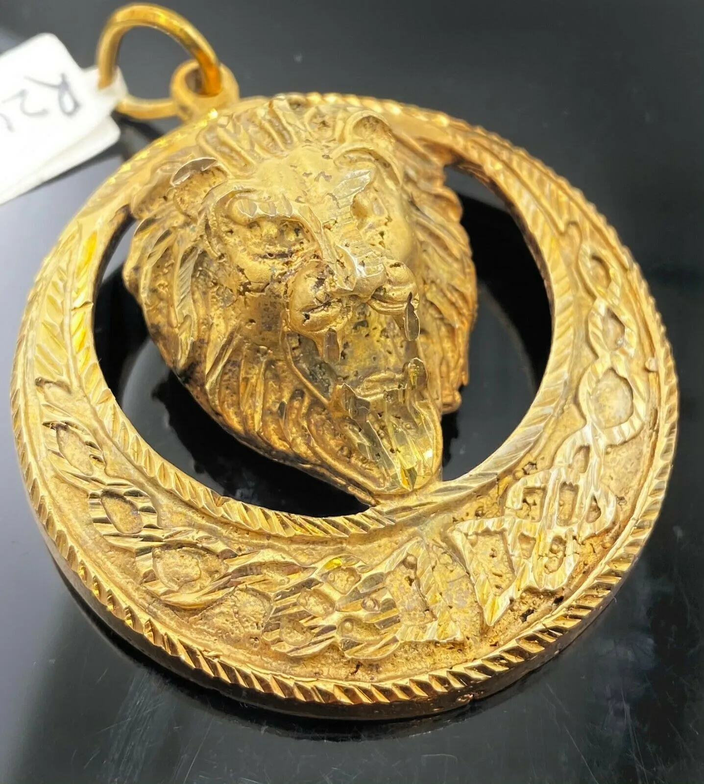 22k Pendant Solid Gold ELEGANT Exquisite Lion Face Men Pendant P2490