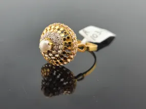 22K Solid Gold Pearl Ring R10340