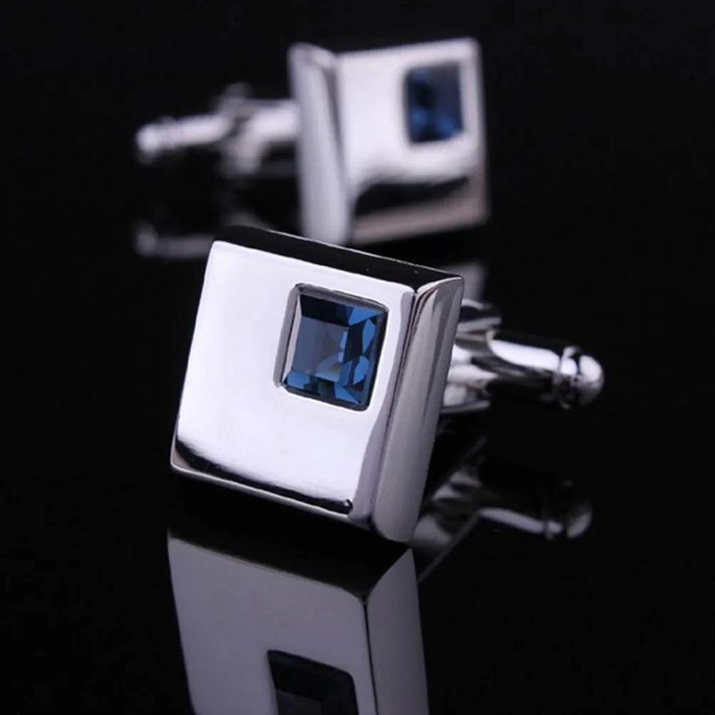 4 Color shirt cufflinks for men's cuff buttons blue Crystal cuff links  SM6