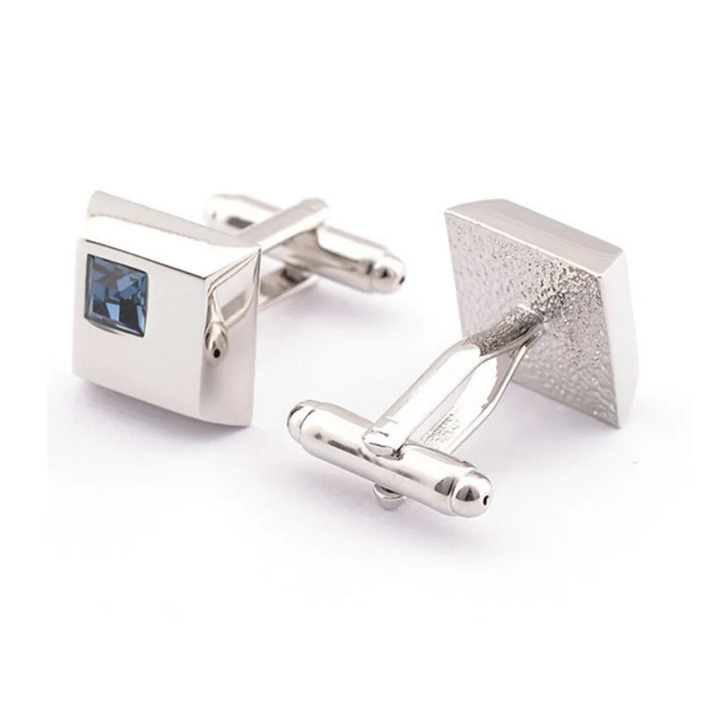 4 Color shirt cufflinks for men's cuff buttons blue Crystal cuff links  SM6