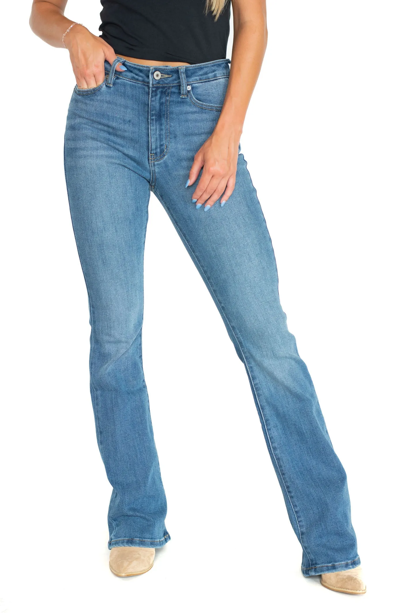 A Way of Life Medium Wash Boot Cut Denim