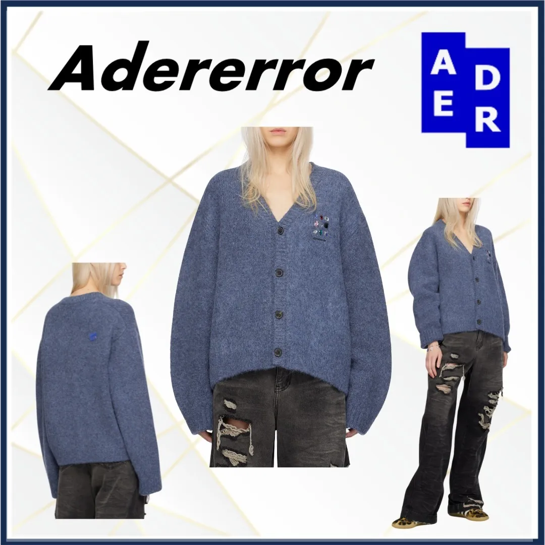 ADERERROR  |Casual Style With Jewels Cardigans