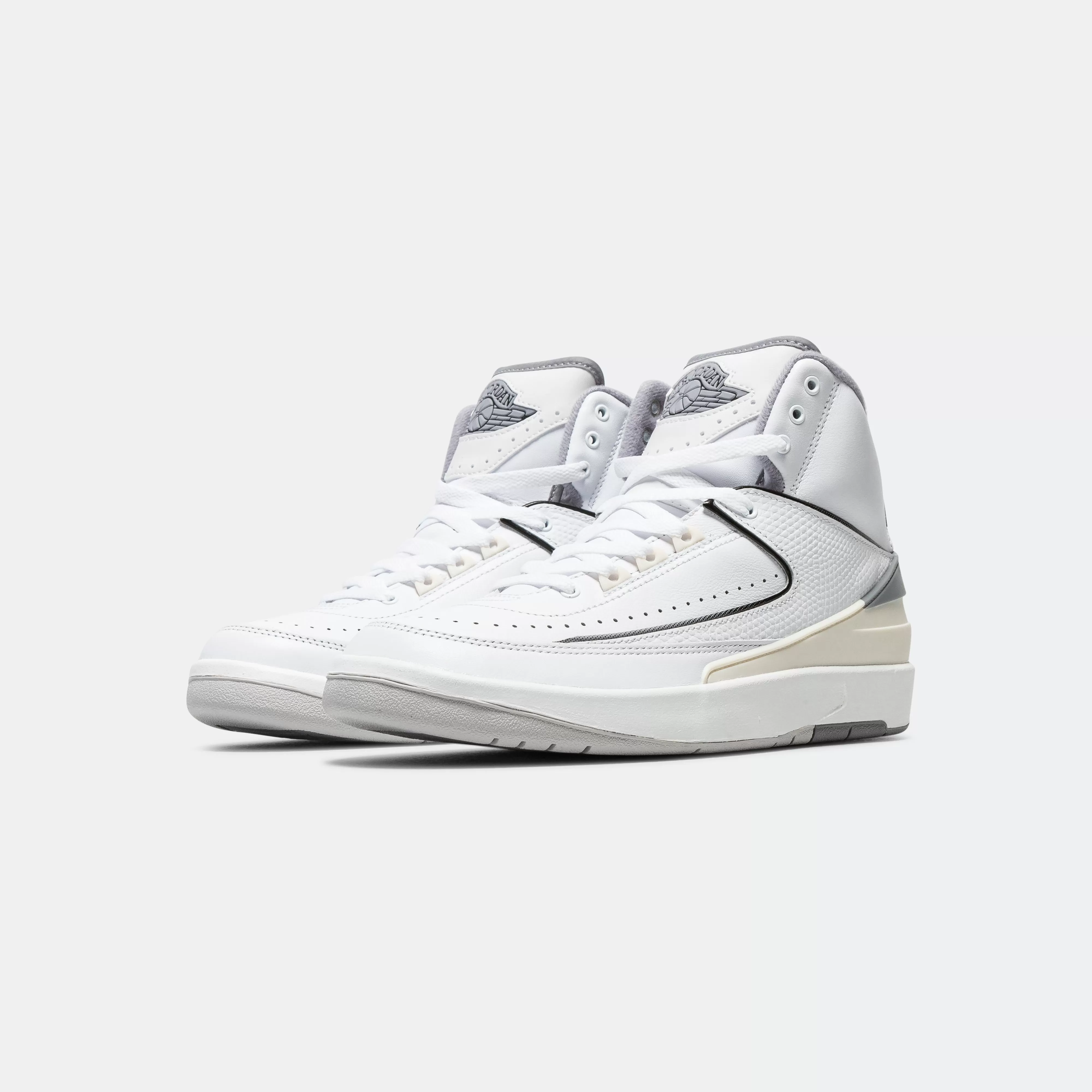 Air Jordan 2 Retro (GS) - White/Cement Grey-Sail-Black