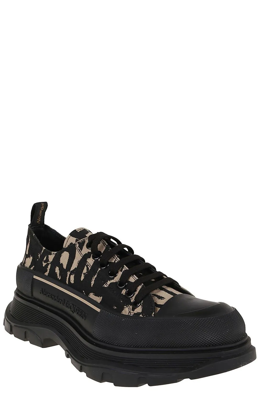 Alexander McQueen Graffiti Tread Slick Lace-up Sneakers