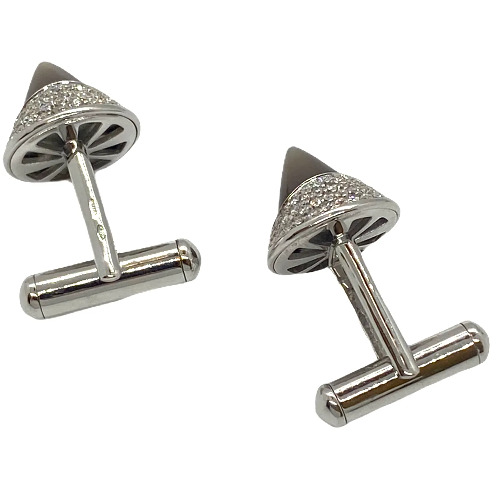 Ambrosi Moonstone 18K Gold Diamond Cufflinks