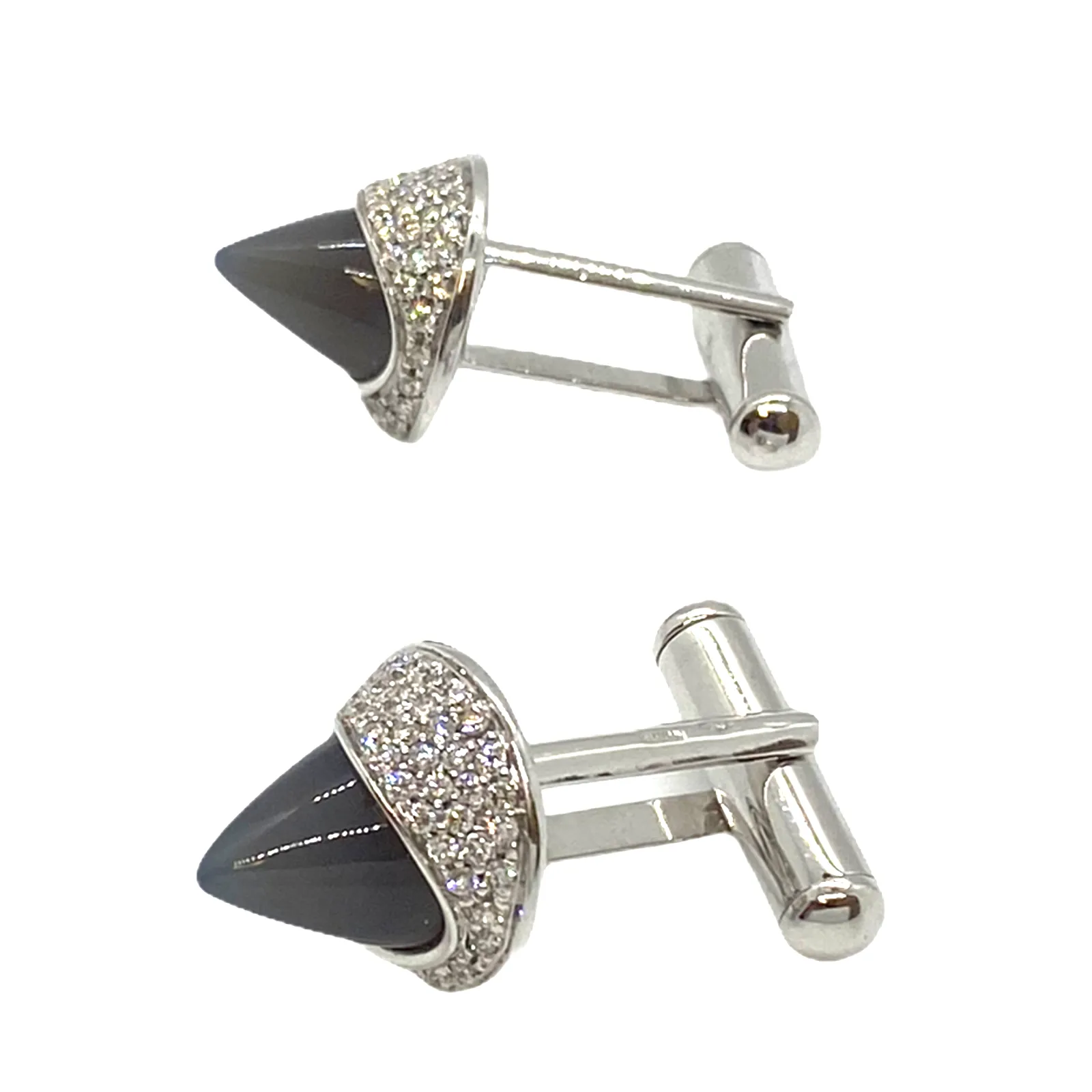 Ambrosi Moonstone 18K Gold Diamond Cufflinks