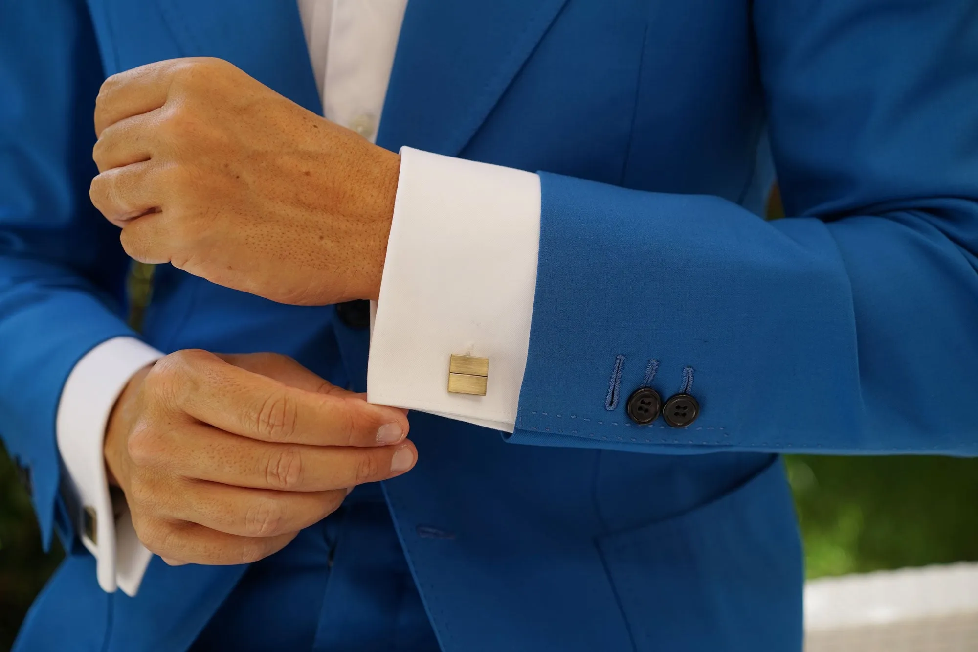 Antique Brass Square Cufflinks