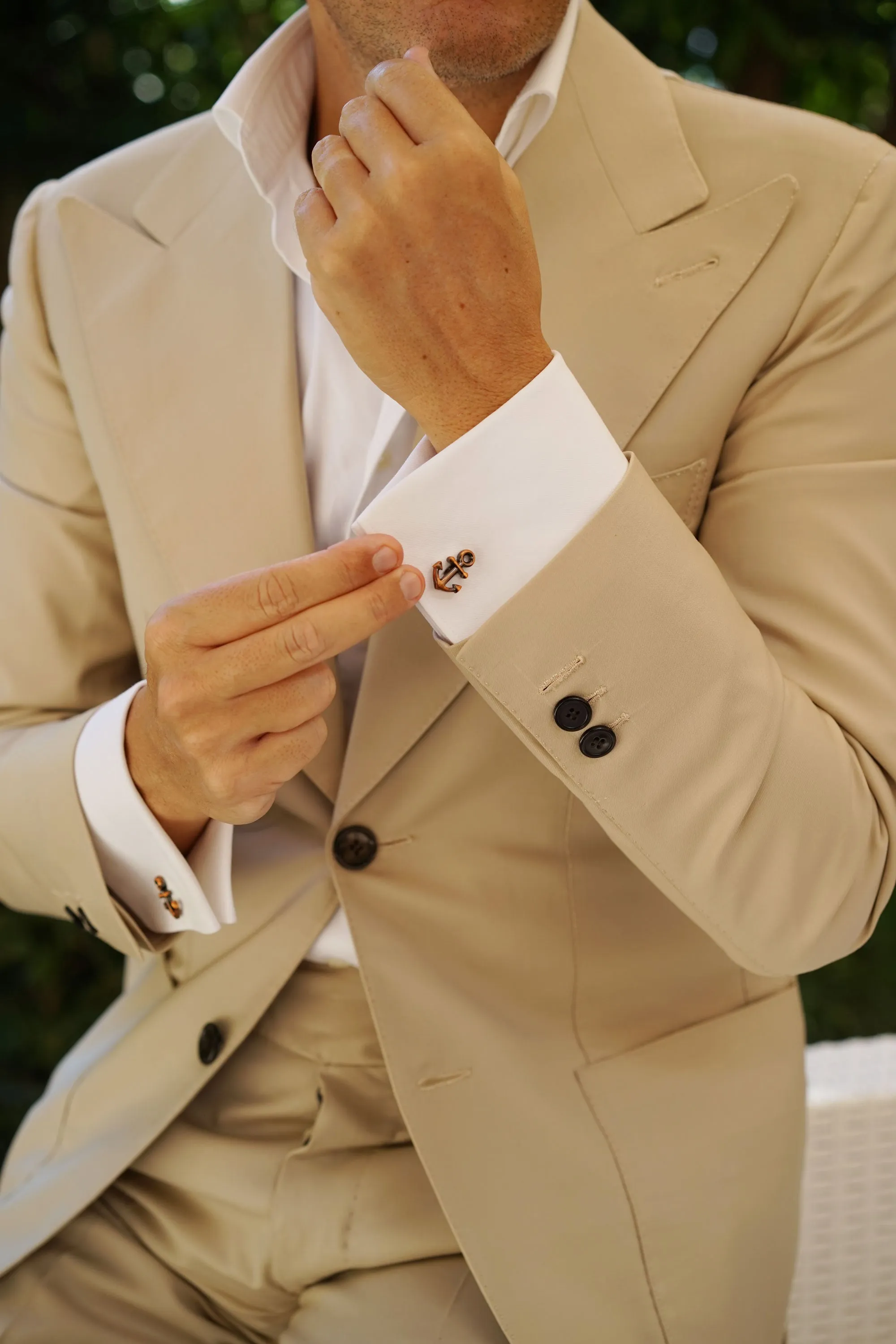 Antique Copper Anchor Cufflinks