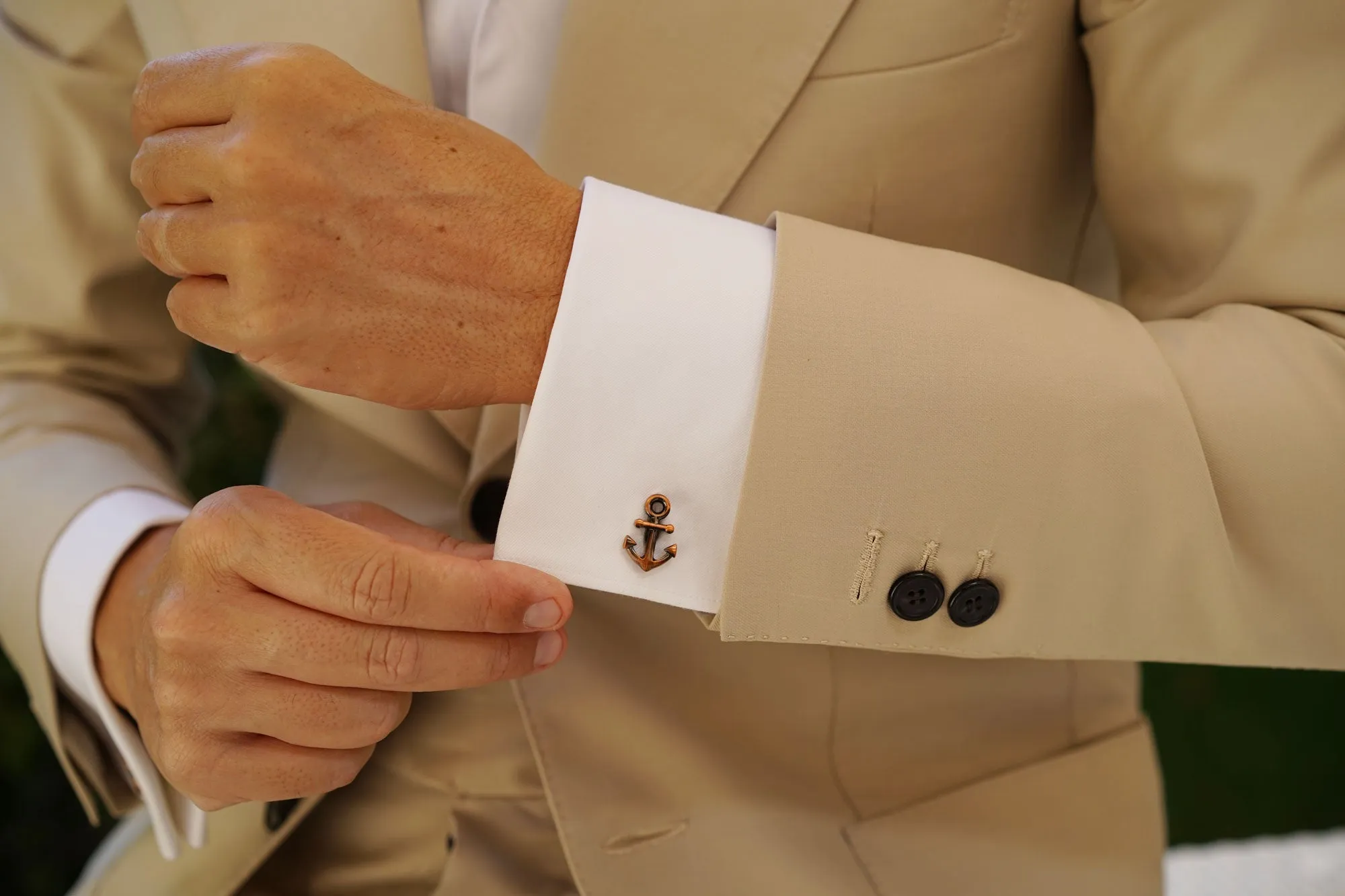 Antique Copper Anchor Cufflinks