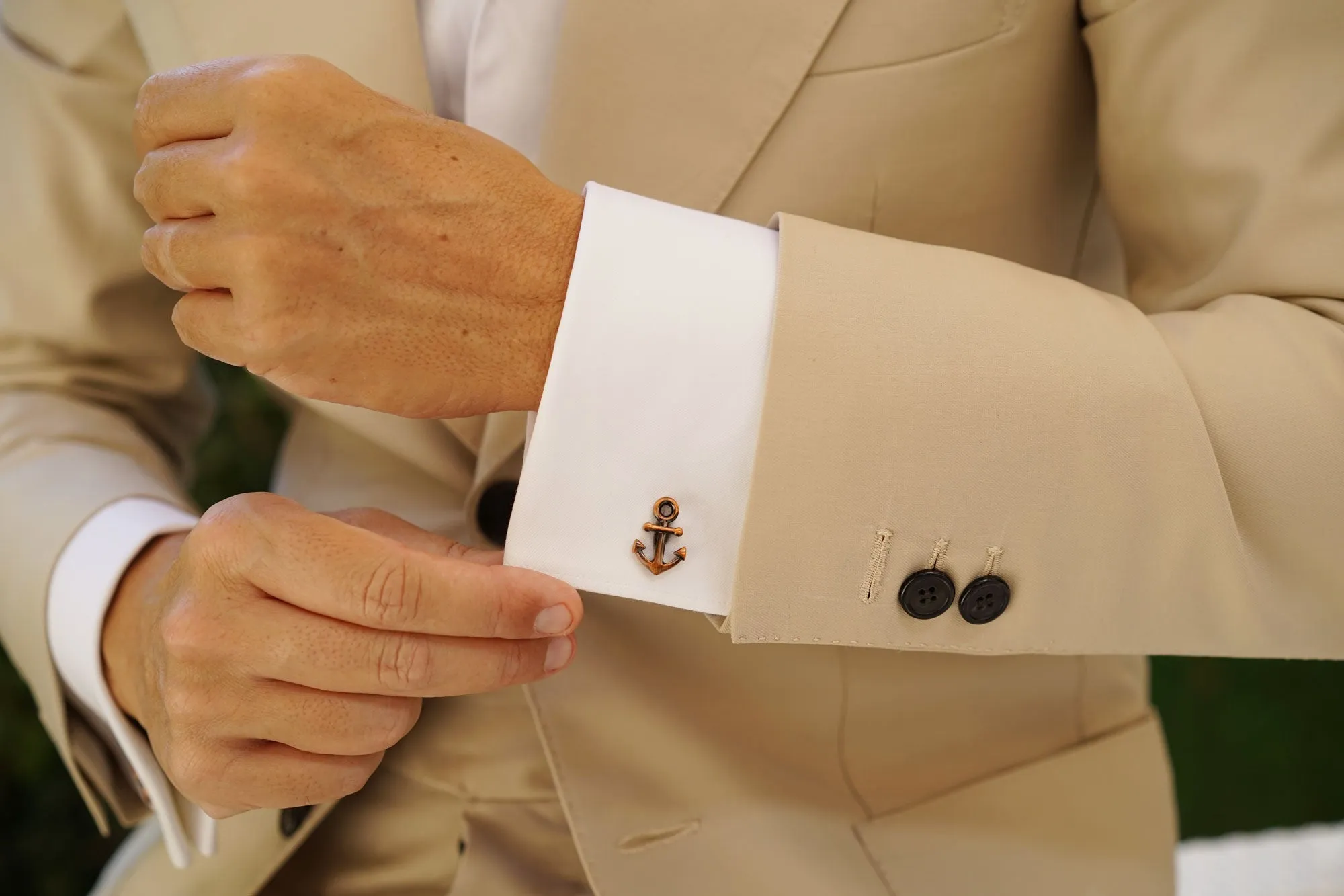 Antique Copper Anchor Cufflinks