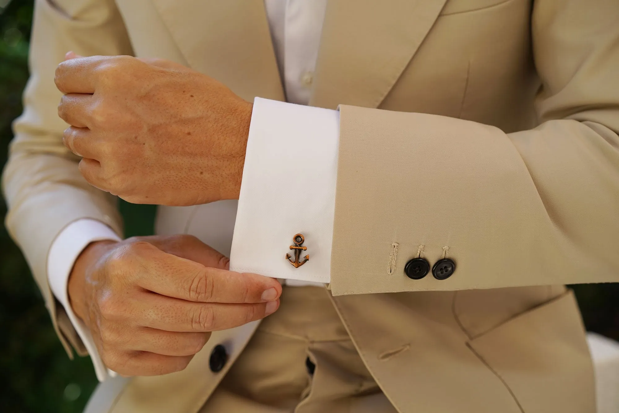 Antique Copper Anchor Cufflinks