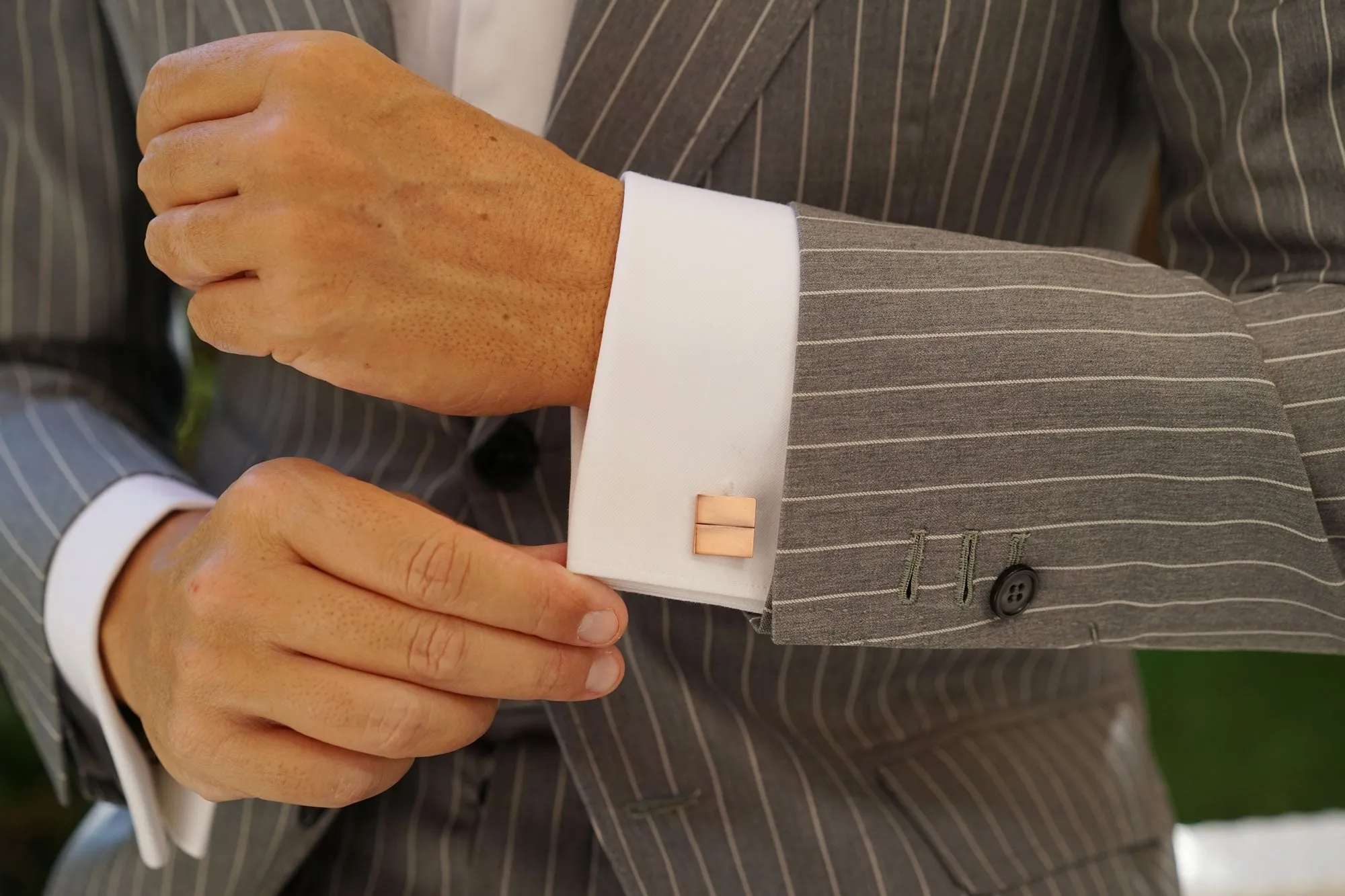 Antique Copper Square Cufflinks