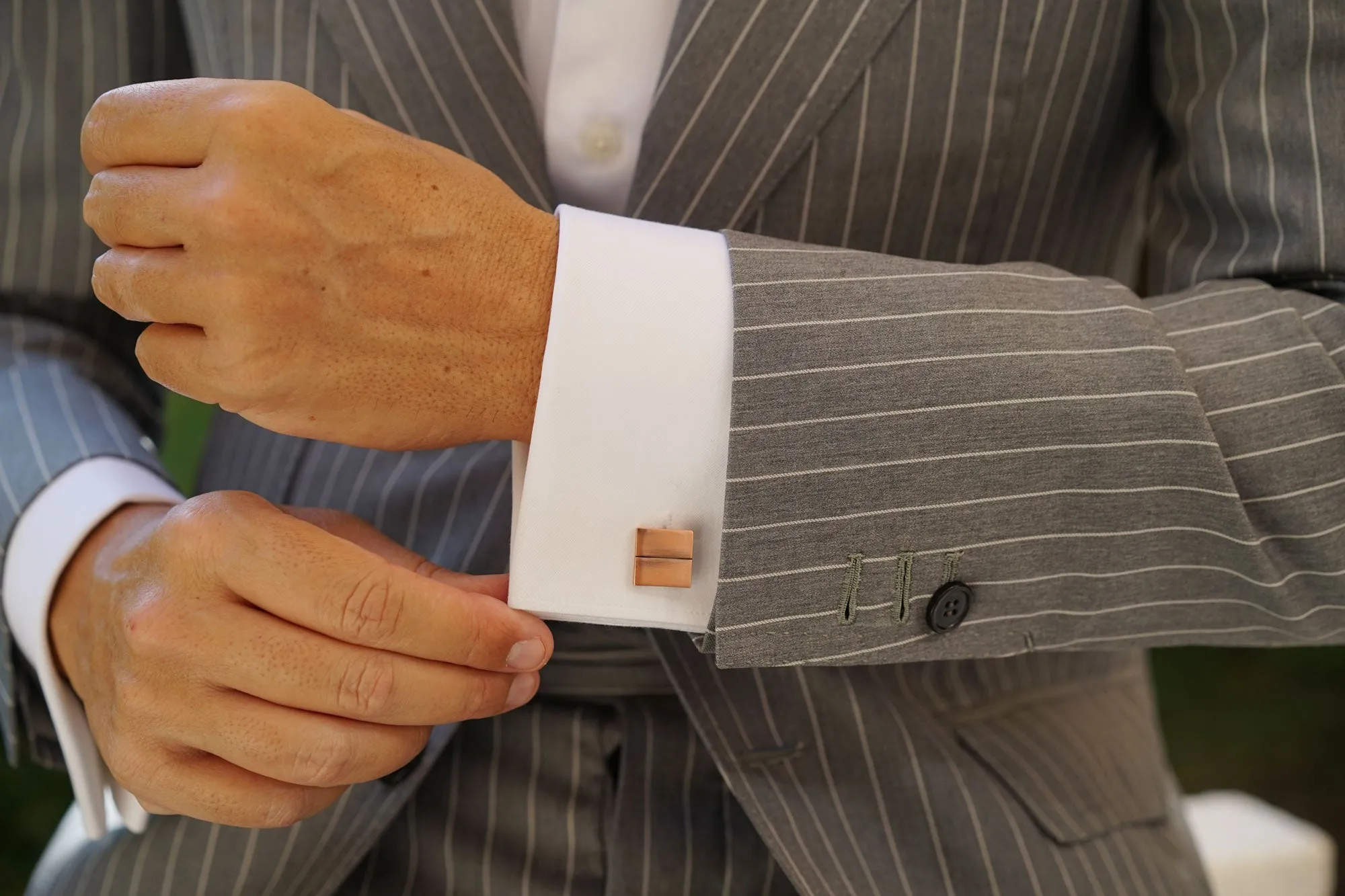 Antique Copper Square Cufflinks