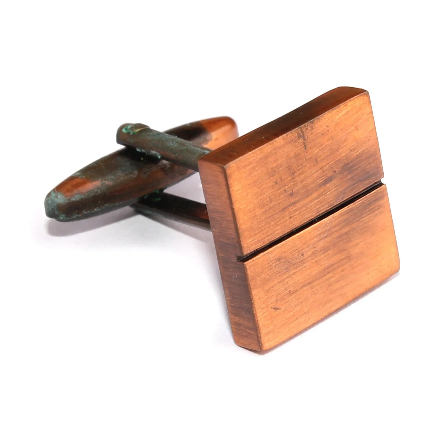 Antique Copper Square Cufflinks