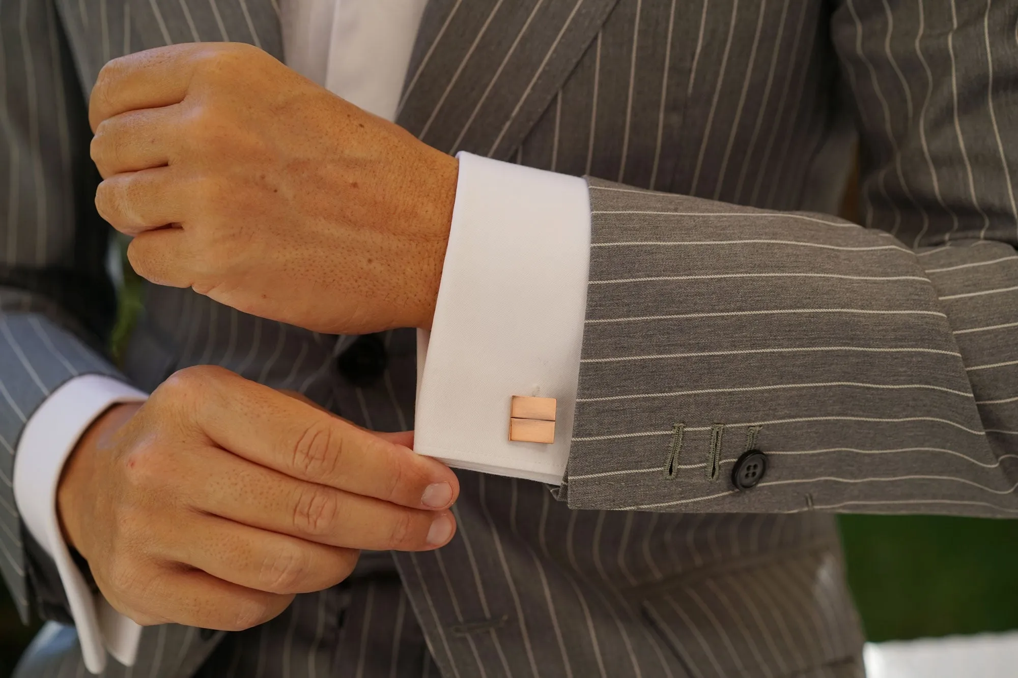 Antique Copper Square Cufflinks