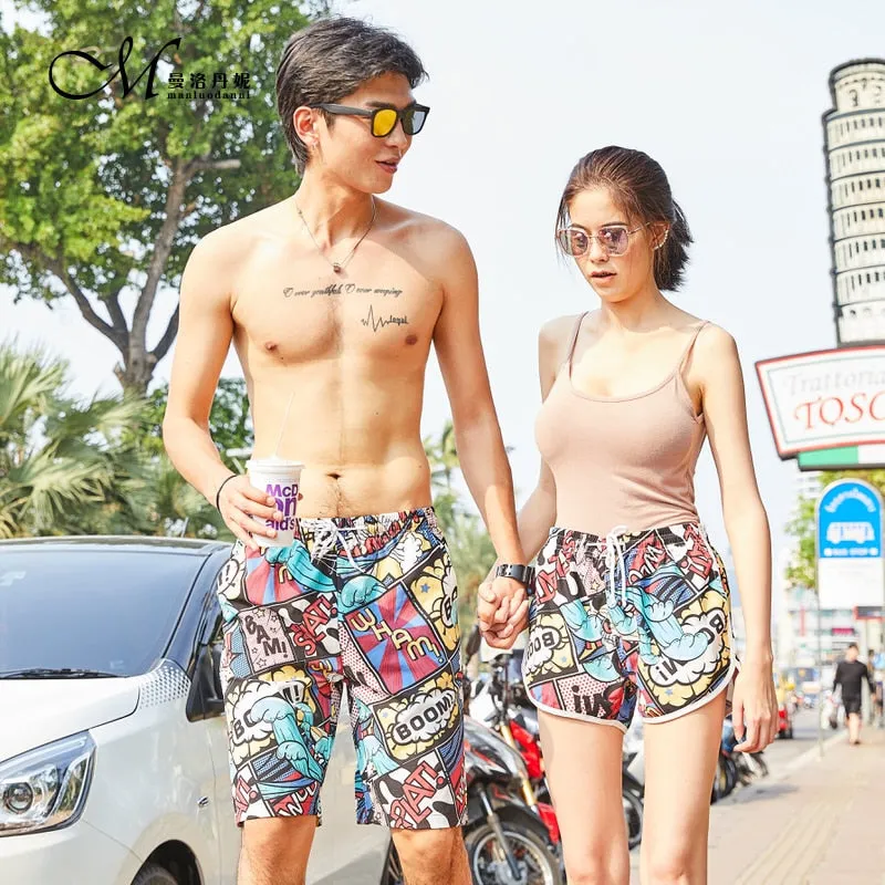 AshoreShop His and Hers Matching Couple Swimsuits Men and Women