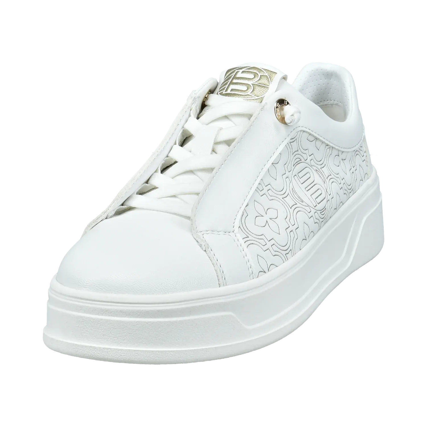 BAGATT White/Gold Platform Trainer