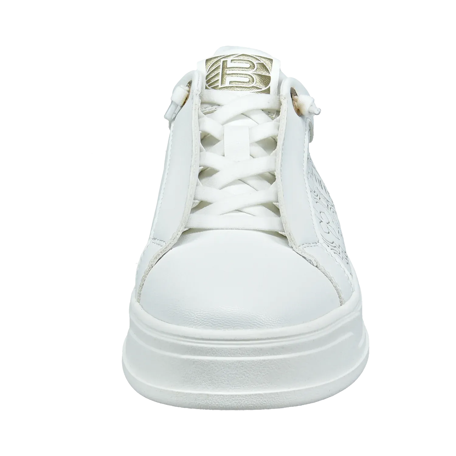 BAGATT White/Gold Platform Trainer