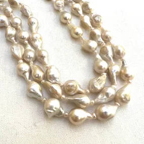 Baroque Pearl Strand with Pearl Spacers