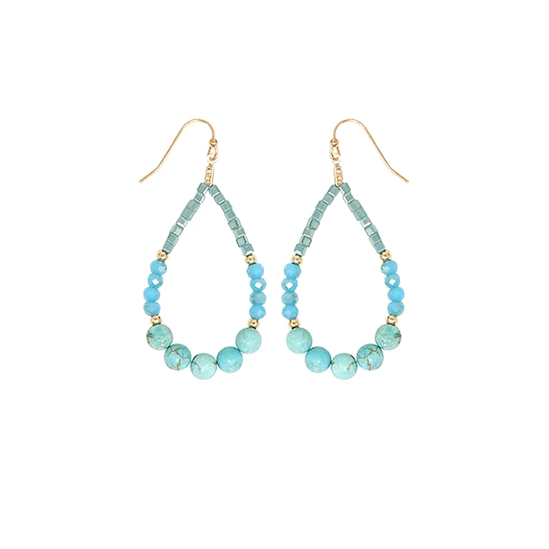 Beaded Ball Teardrop Earrings