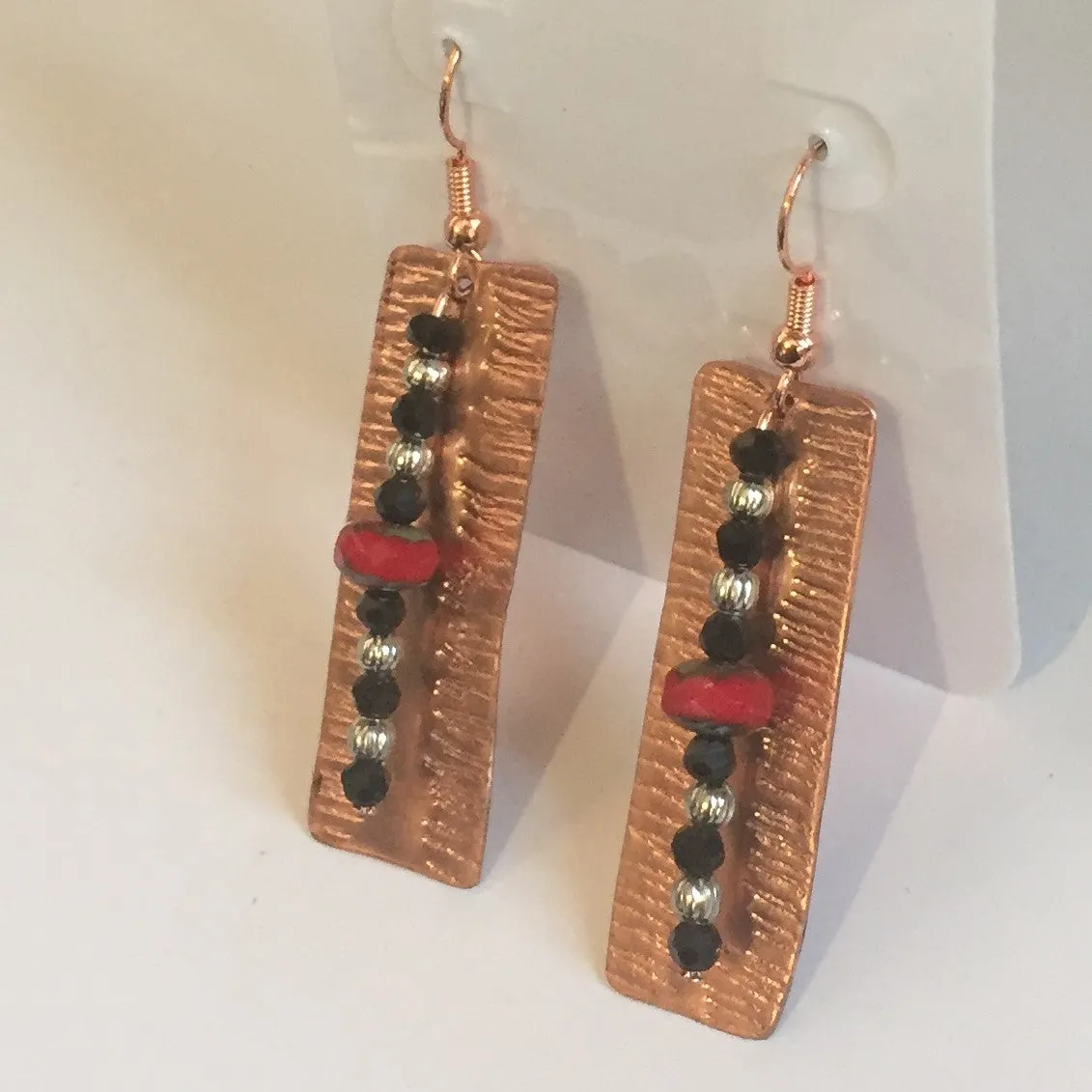 BEADED COPPER CUSTOM EARRINGS