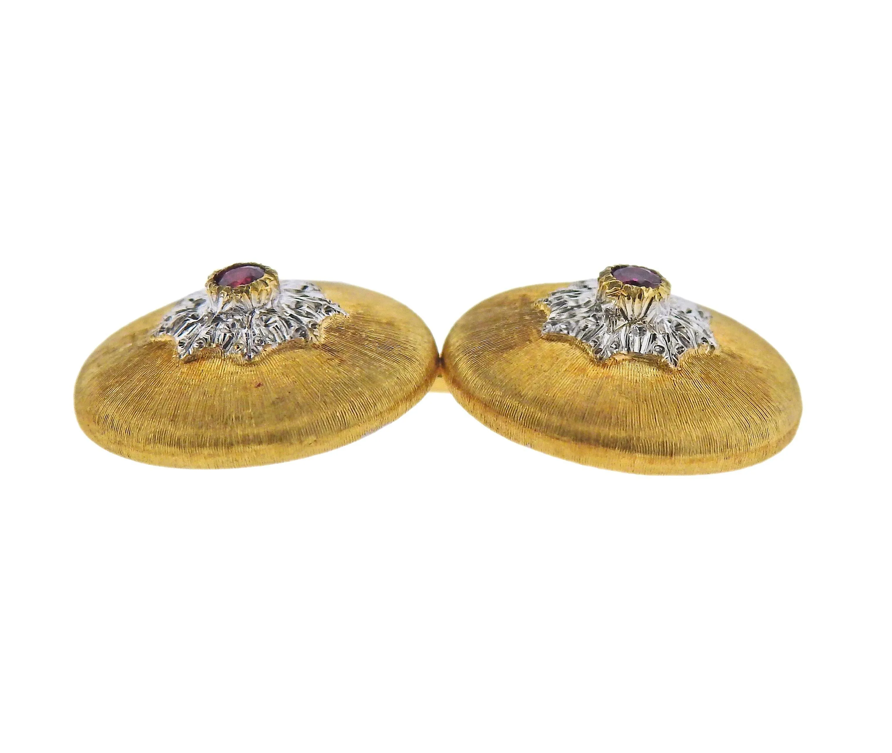 Buccellati Gold Ruby Cufflinks