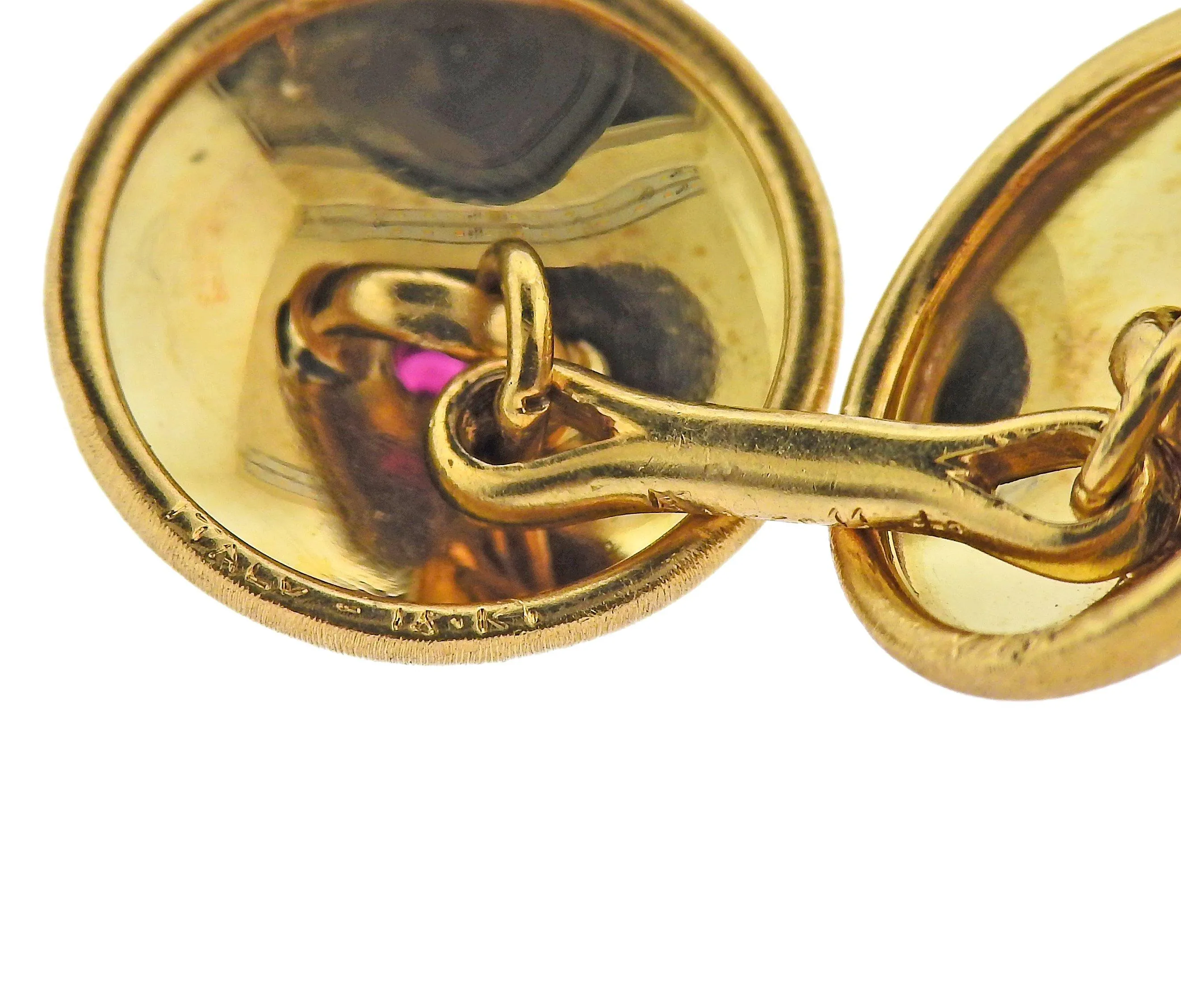 Buccellati Gold Ruby Cufflinks