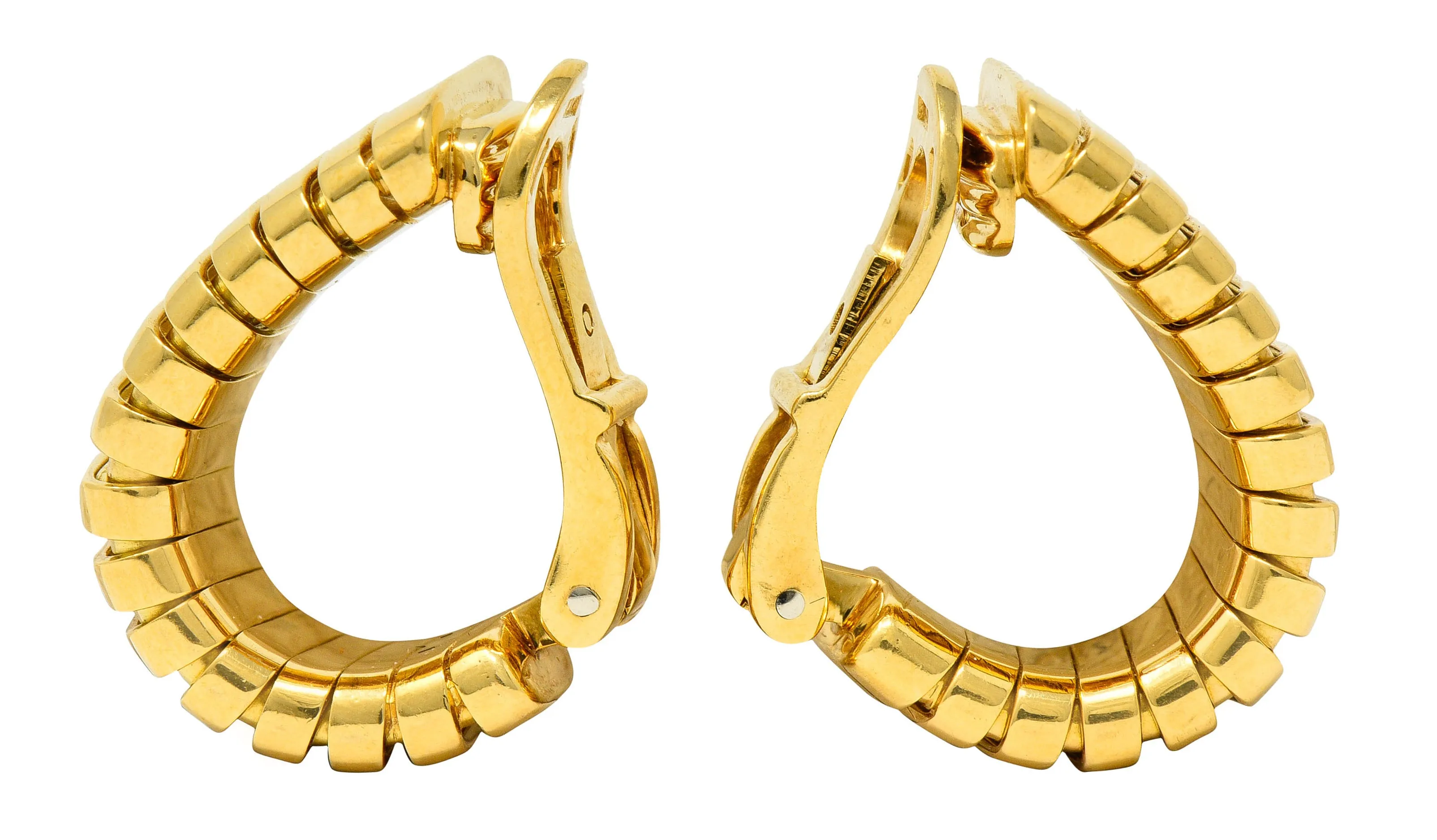 Bulgari 18 Karat Gold Tubogas Ear-Clip Vintage Earrings