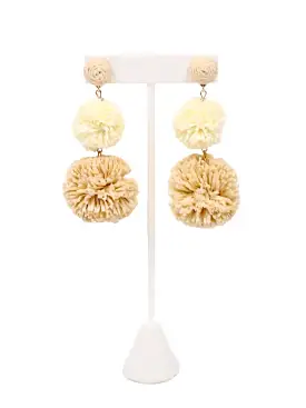 Calhoun Pom Pom Earring - (natural or turquoise)