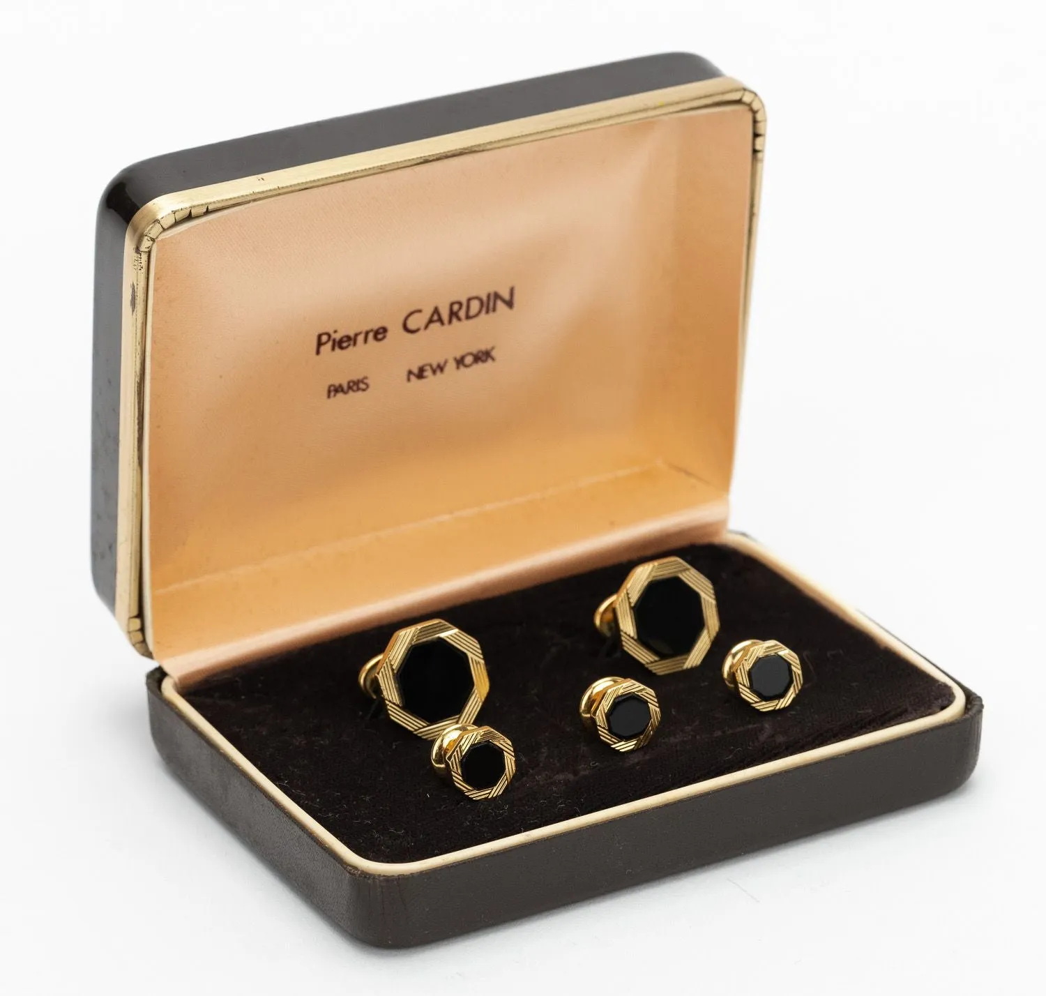 Cardin Black Gold Cufflinks Set