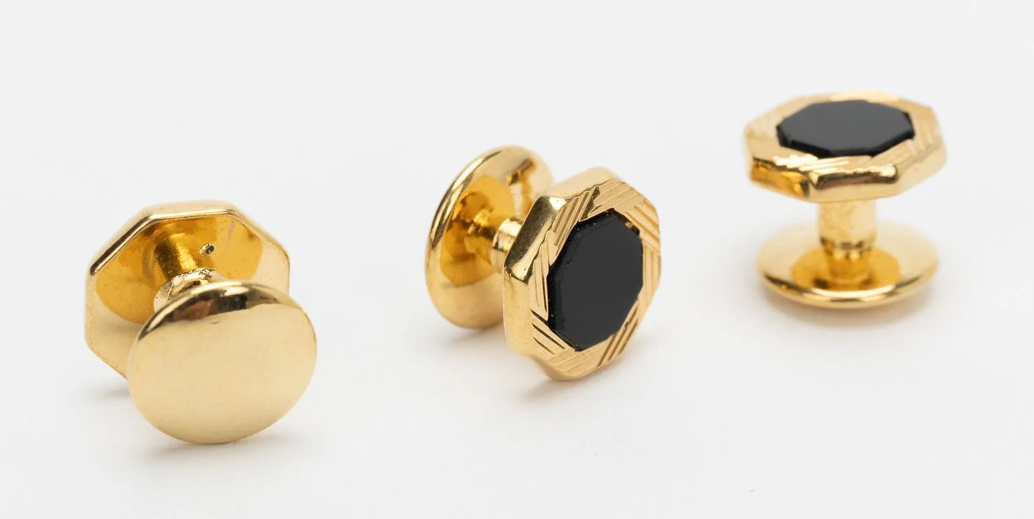 Cardin Black Gold Cufflinks Set