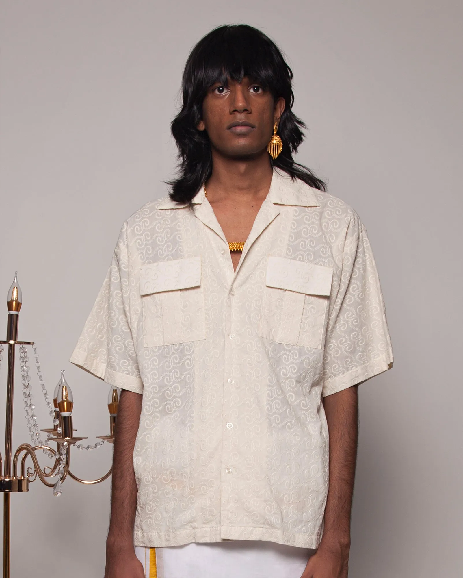 Chikankari Cuban Shirt (Cream)