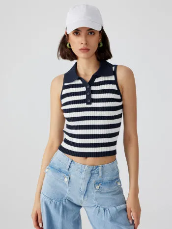 Cider  |Short Stripes Casual Style Sleeveless Plain