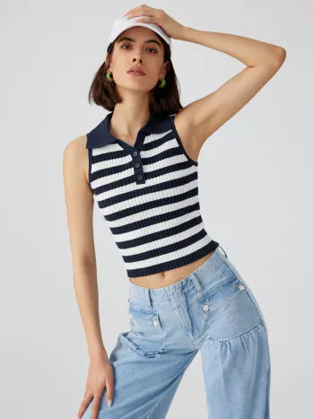 Cider  |Short Stripes Casual Style Sleeveless Plain