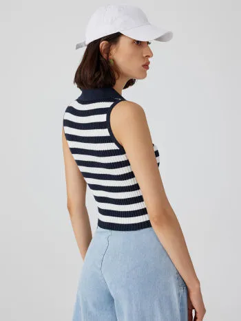 Cider  |Short Stripes Casual Style Sleeveless Plain