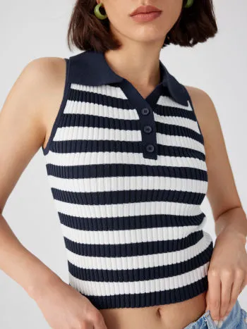 Cider  |Short Stripes Casual Style Sleeveless Plain