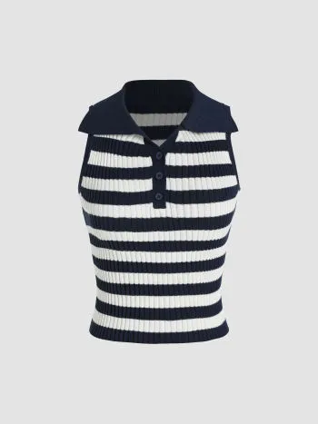 Cider  |Short Stripes Casual Style Sleeveless Plain