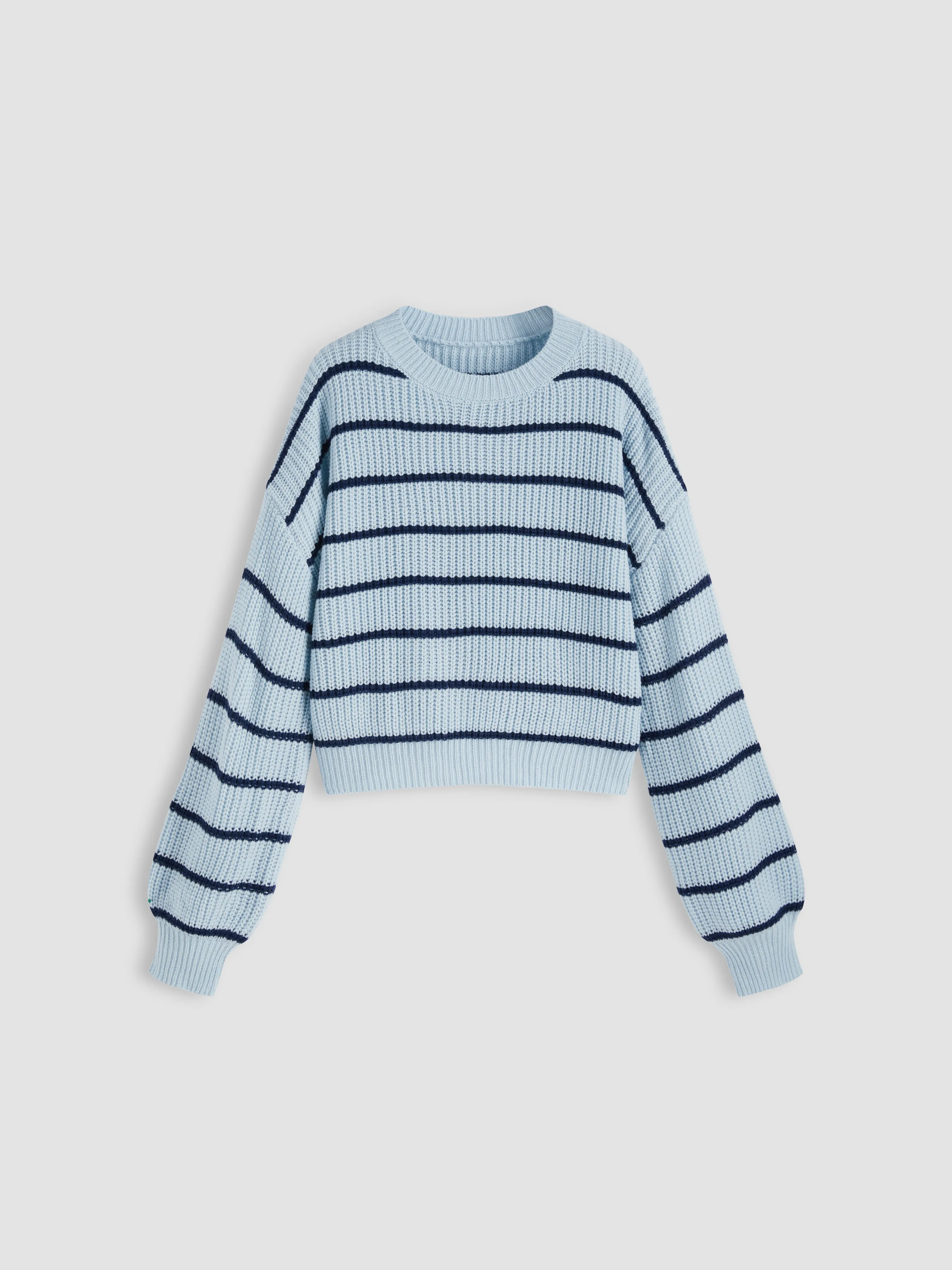 Cider  |Stripes Casual Style U-Neck Long Sleeves V-neck & Crew neck