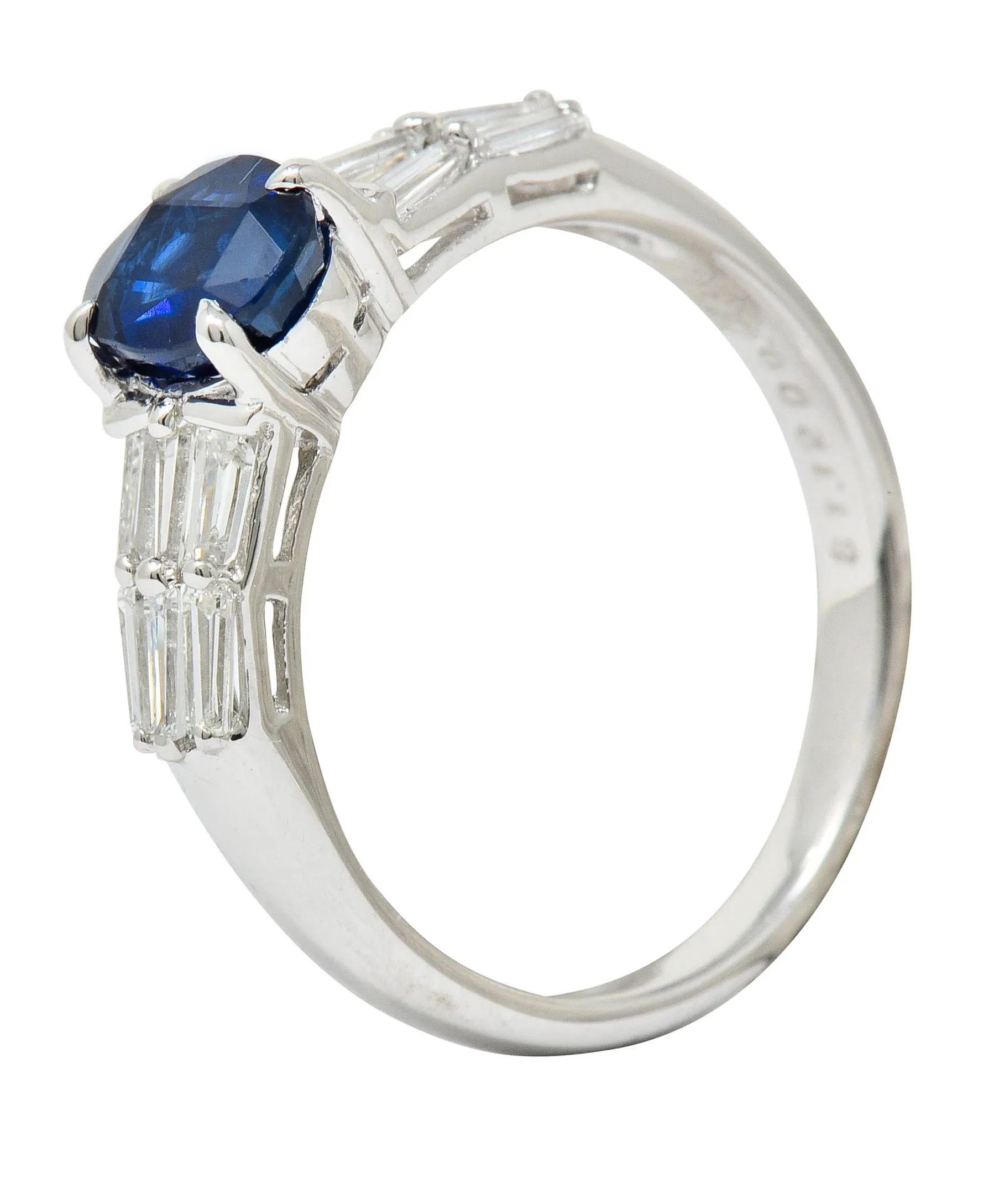 Contemporary 1.58 CTW No Heat Burma Sapphire Diamond Platinum Statement Ring GIA