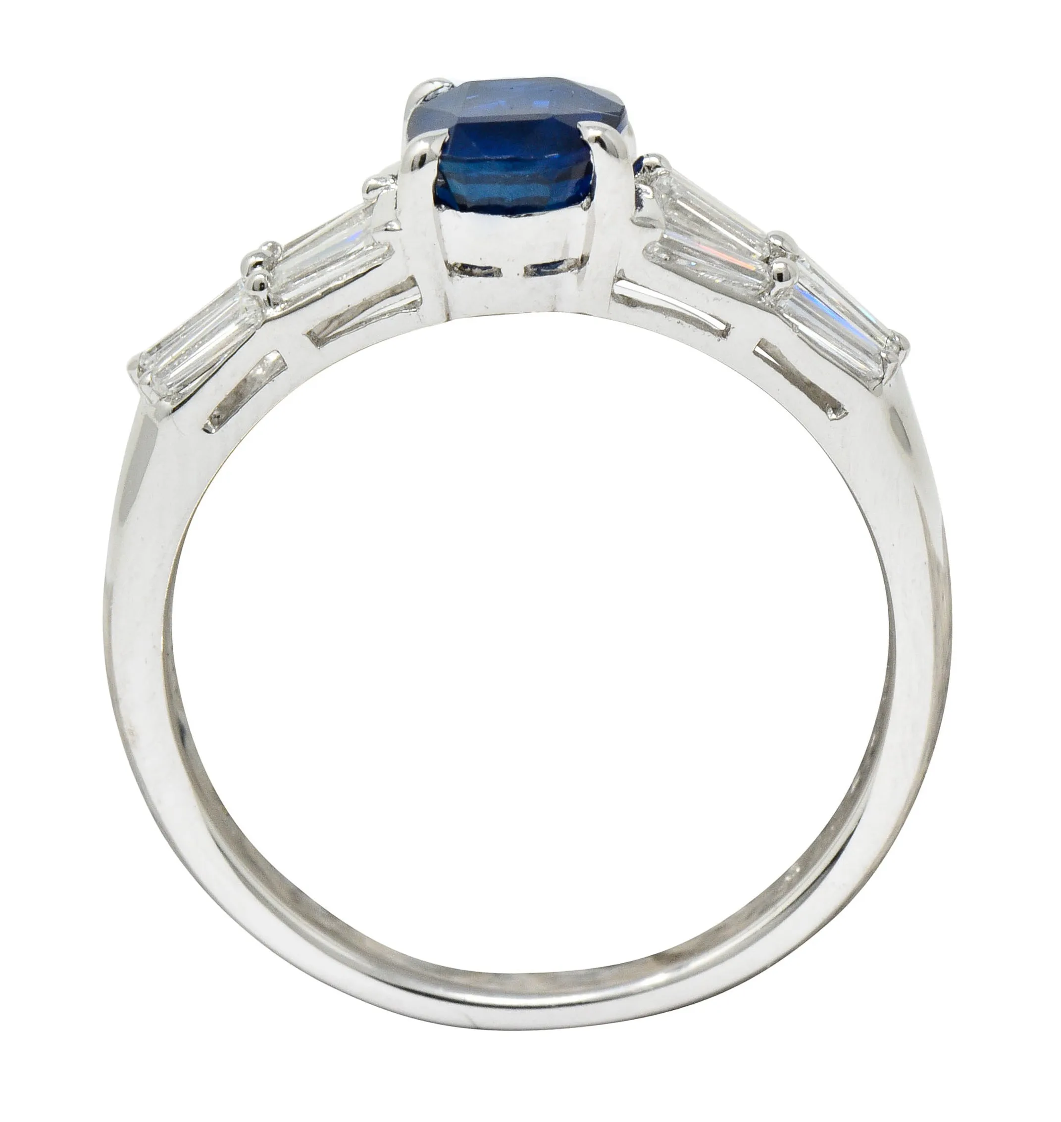 Contemporary 1.58 CTW No Heat Burma Sapphire Diamond Platinum Statement Ring GIA