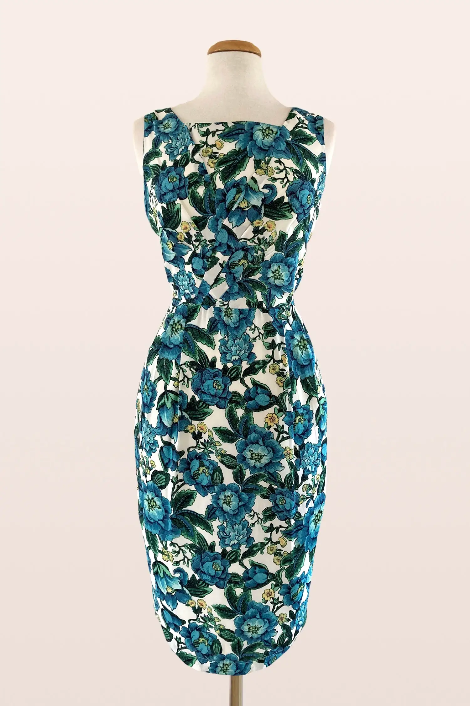 Dalena Turquoise Peonies Dress