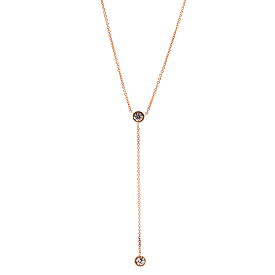 Diamond Rose Gold Lariat Necklace