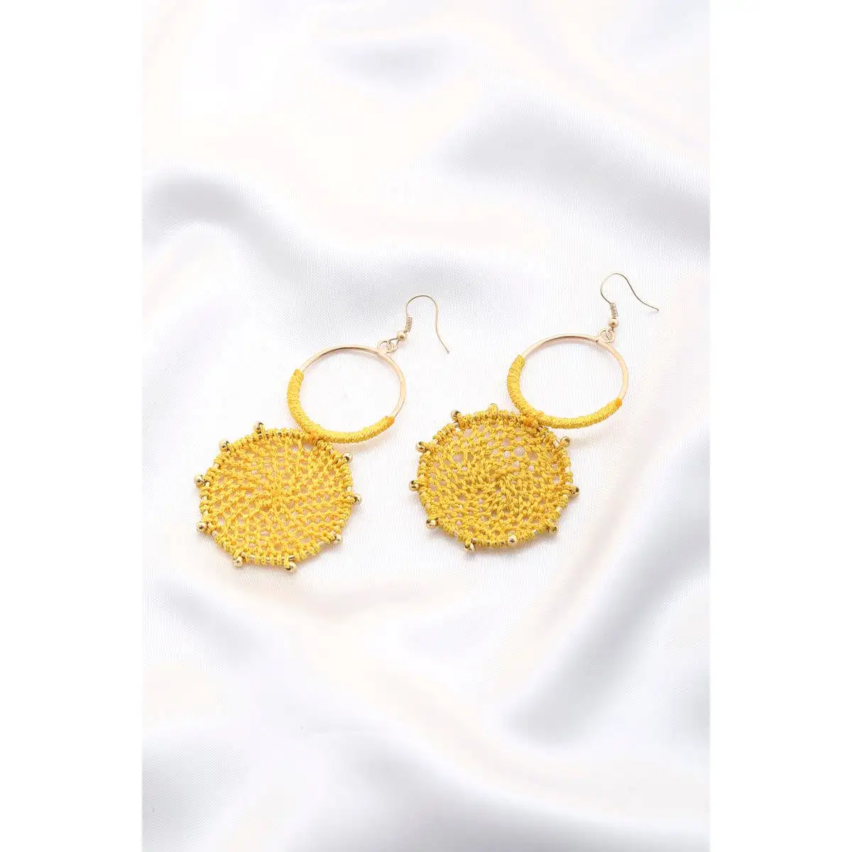 Double Circle Thread Beaded Earring