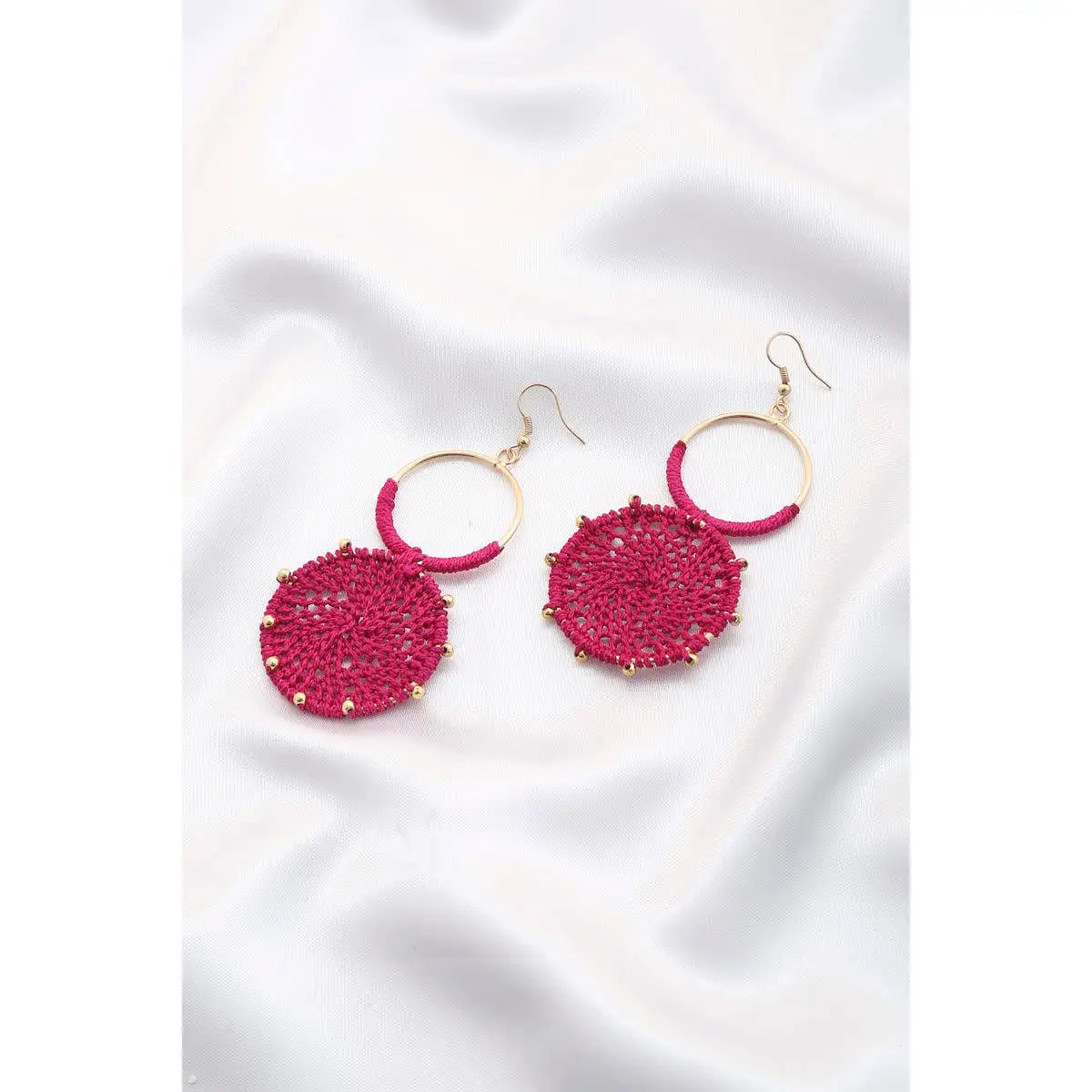 Double Circle Thread Beaded Earring