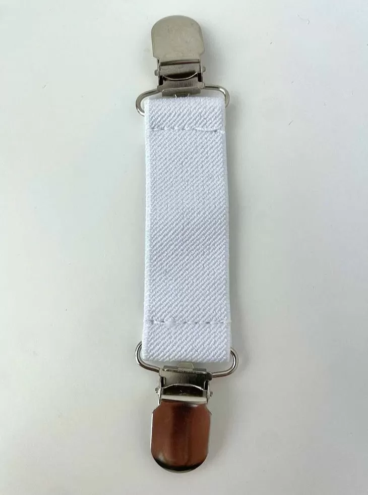 Elasticated Cinch Clip - White