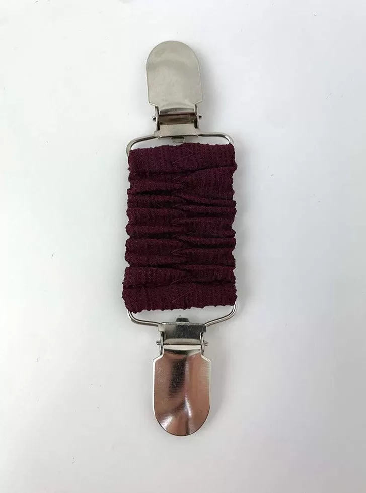 Elasticated Ruched Cinch Clip - Wine