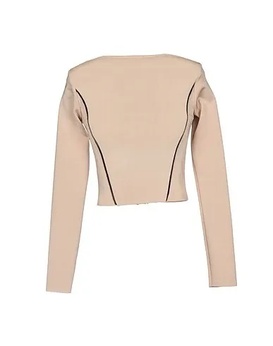 ELISABETTA FRANCHI  |Crew Neck Casual Style Long Sleeves Plain Office Style Logo